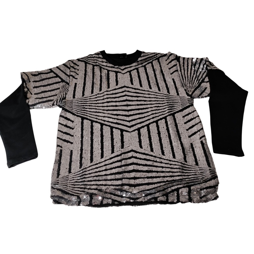 Alexandra Collection Sequin Dance Pageant Top Shirt Sz Small - Imperfect